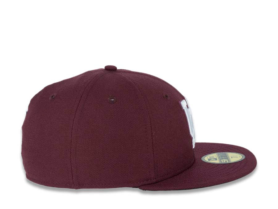 Algodoneros de Unión Laguna New Era LMB 59FIFTY 5950 Fitted Cap Hat Maroon Crown/Visor White Logo
