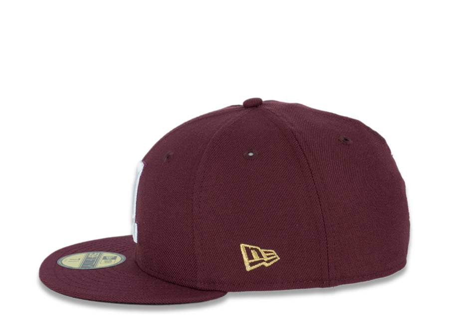 Algodoneros de Unión Laguna New Era LMB 59FIFTY 5950 Fitted Cap Hat Maroon Crown/Visor White Logo