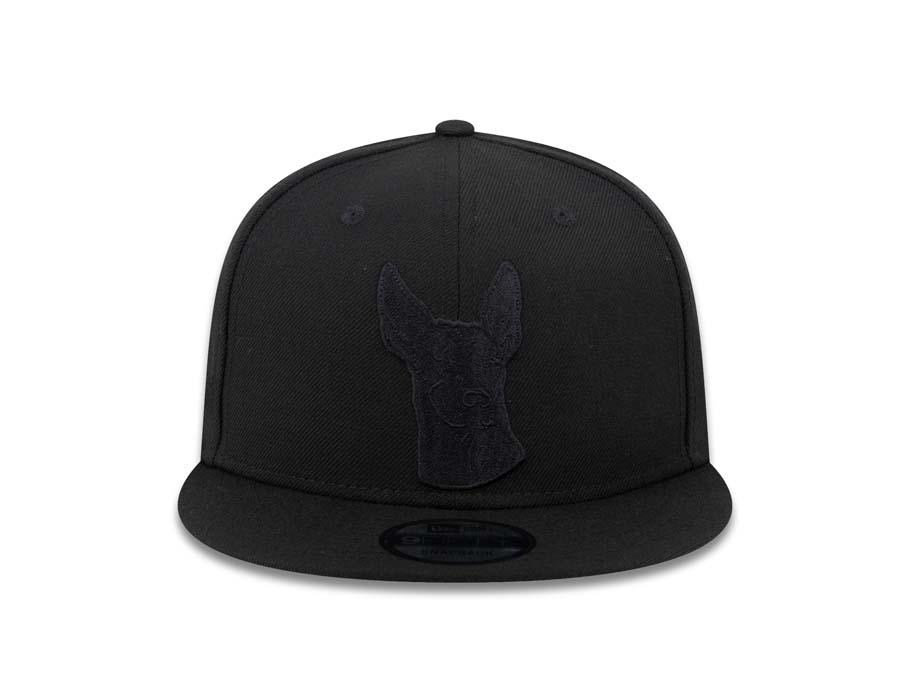 Xolos de Tijuana New Era Liga MX 9FIFTY 950 Snapback Cap Hat All Black Crown/Visor Black "Dog Head" Logo