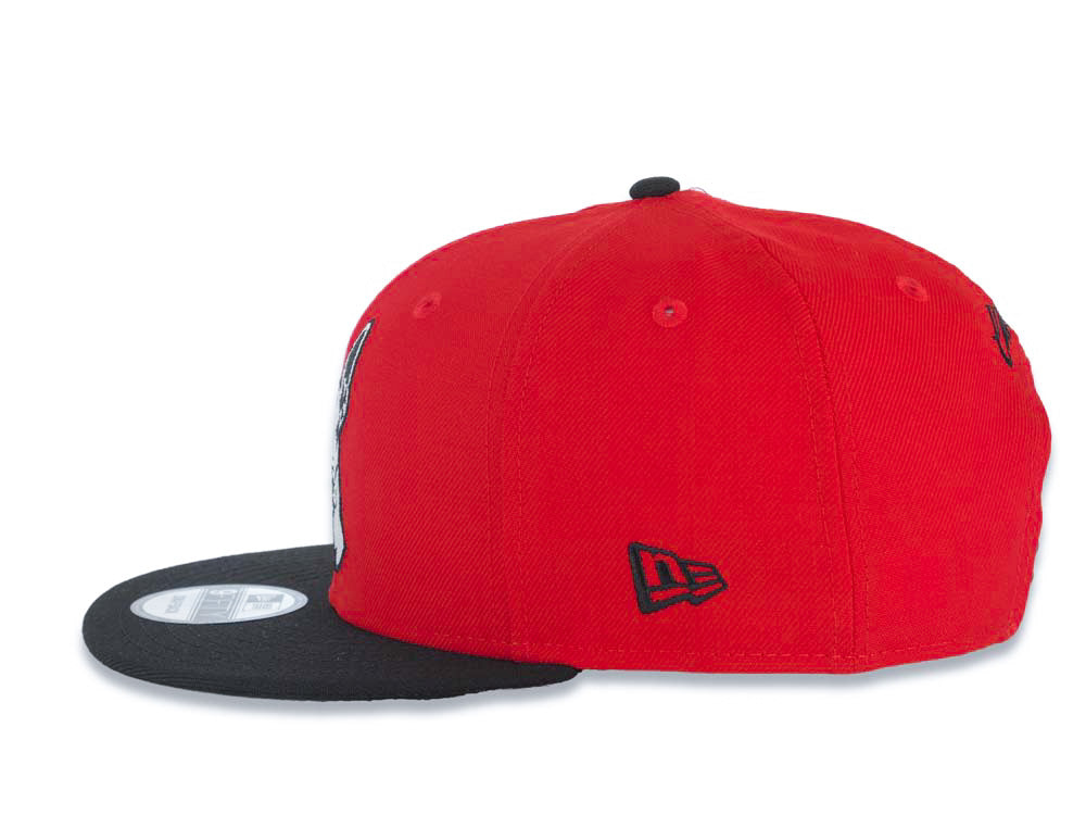Xolos de Tijuana New Era Liga MX 9FIFTY 950 Snapback Cap Hat Red Crown Black Visor Black/White "Dog Head" Logo