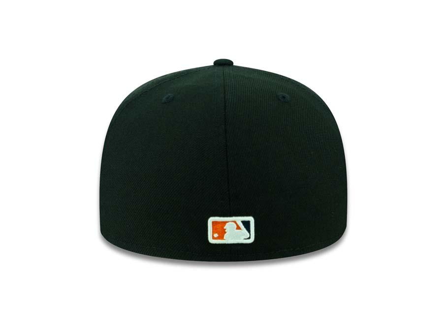San Diego Padres New Era MLB 59FIFTY 5950 Fitted Cap Hat Black Crown/Visor Navy/White/Orange Baseball Club Cooperstown Retro Logo