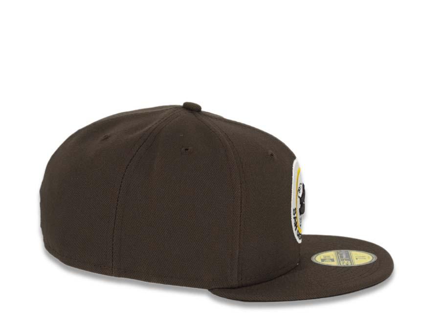 San Diego Padres New Era MLB 59FIFTY 5950 Fitted Cap Hat Brown Crown/Visor Brown/White/Yellow Retro Friar Logo