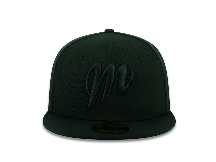 Diablos Rojos del Mexico New Era 59FIFTY 5950 Fitted Cap Hat All Black Crown/Visor Black Logo