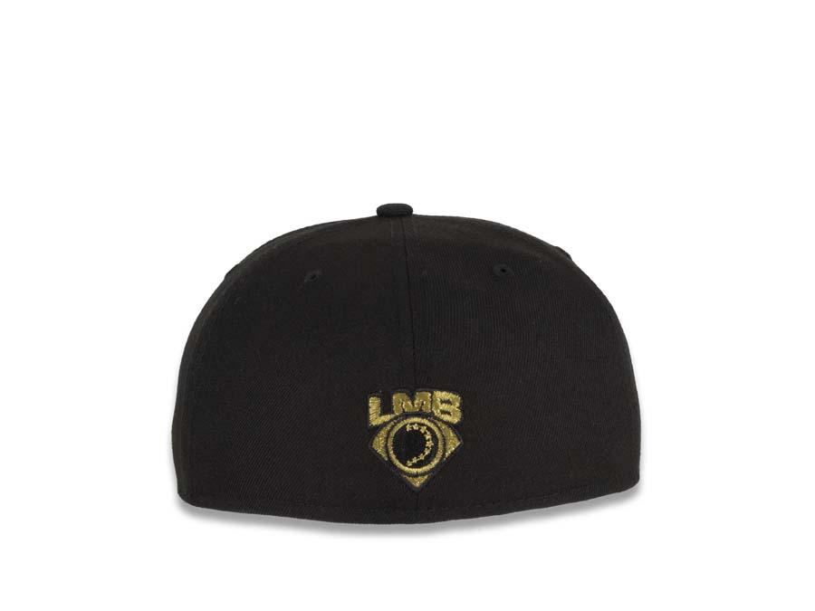 Diablos Rojos del Mexico New Era 59FIFTY 5950 Fitted Cap Hat Black Crown/Visor Metallic Gold Logo