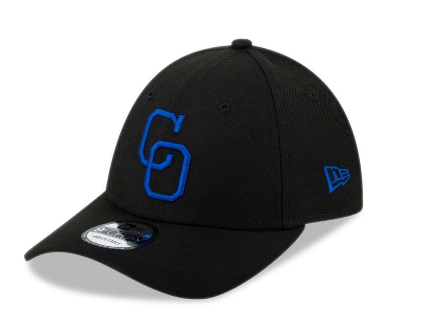 Yaquis de Obregon New Era 9FORTY 940 Adjustable Cap Hat Black Crown/Visor Royal Blue "CO" Logo