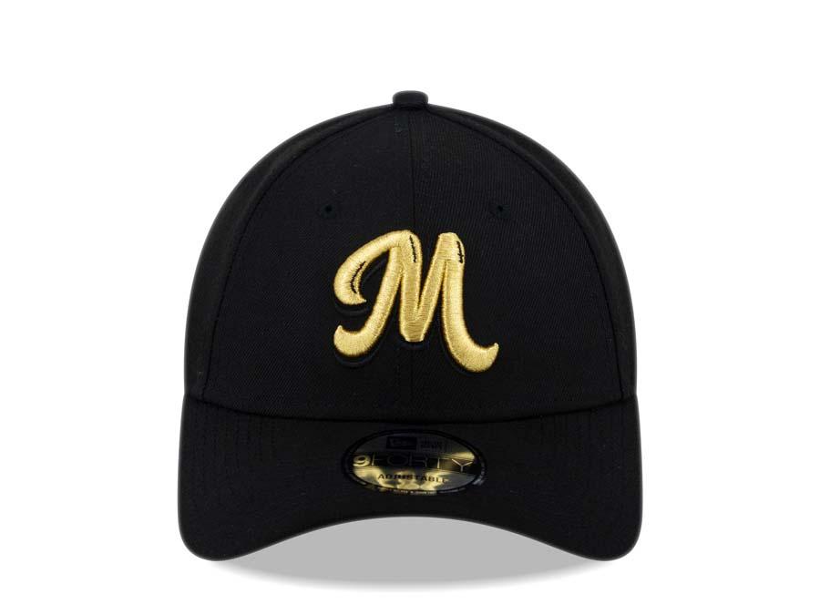Mexico Carribean Serie New Era 9FORTY 940 Adjustable Cap Hat Black Crown/Visor Metallic Gold Logo