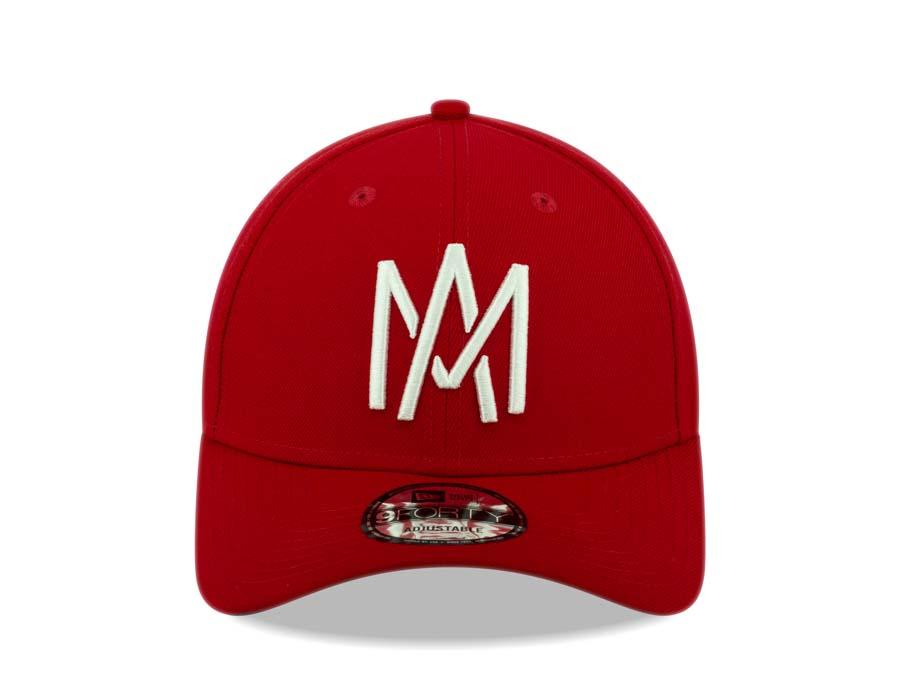 Aguilas de Mexicali New Era 9FORTY 940 Adjustable Cap Hat Red Crown/Visor White Logo