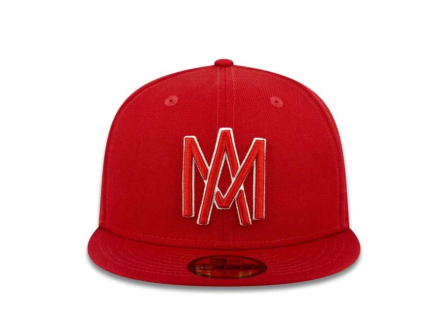 Aguilas de Mexicali New Era 59FIFTY 5950 Fitted Cap Hat Red Crown/Visor Red/White Logo