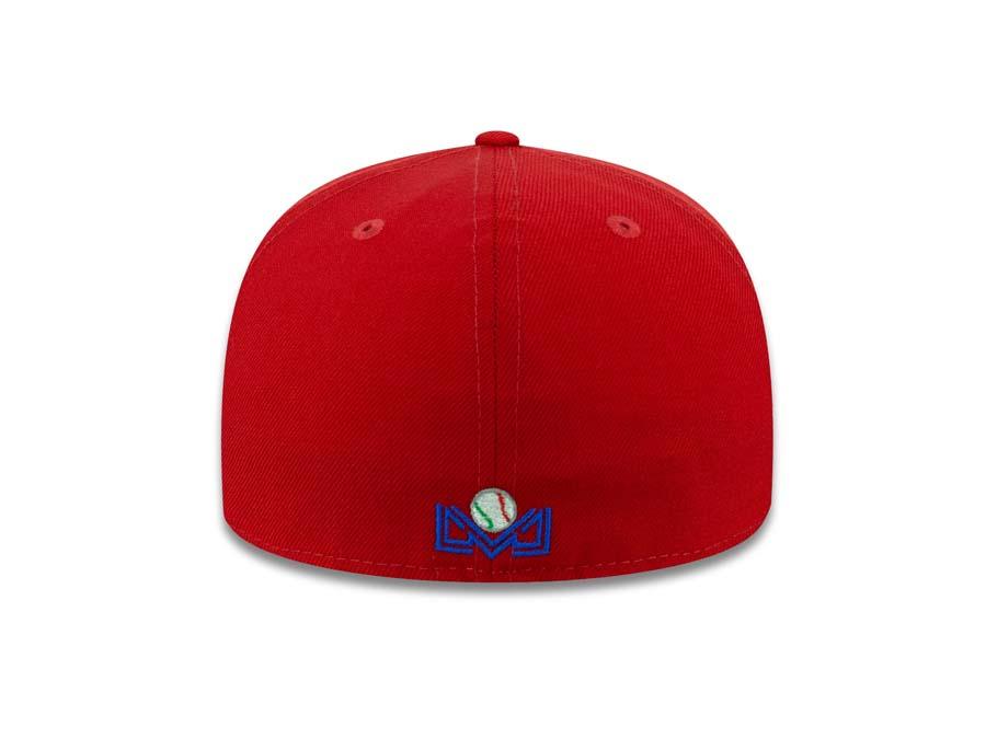 Aguilas de Mexicali New Era 59FIFTY 5950 Fitted Cap Hat Red Crown/Visor Red/White Logo