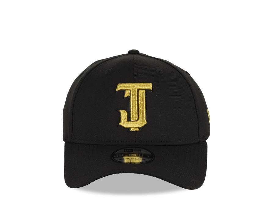 Toros de Tijuana New Era LMB 39THIRTY 3930 Flexfit Cap Hat Black Crown/Visor Metallic Gold Logo