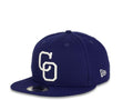 Obregon Yaquis New Era Mexican Pacific League 9Fifty 950 Snapback Cap Hat Dark Royal Crown/Visor White "CO" Logo