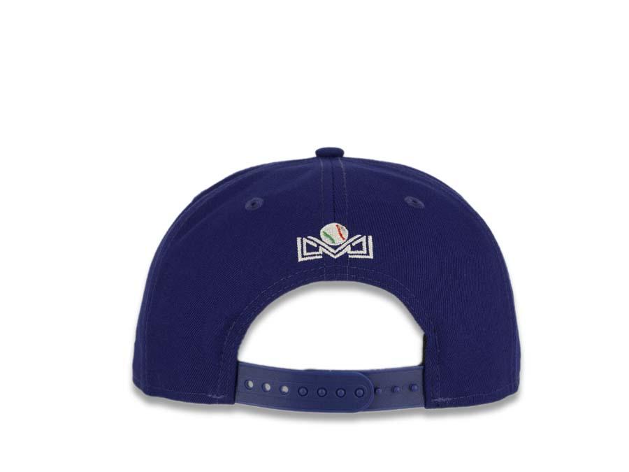 Obregon Yaquis New Era Mexican Pacific League 9Fifty 950 Snapback Cap Hat Dark Royal Crown/Visor White "CO" Logo