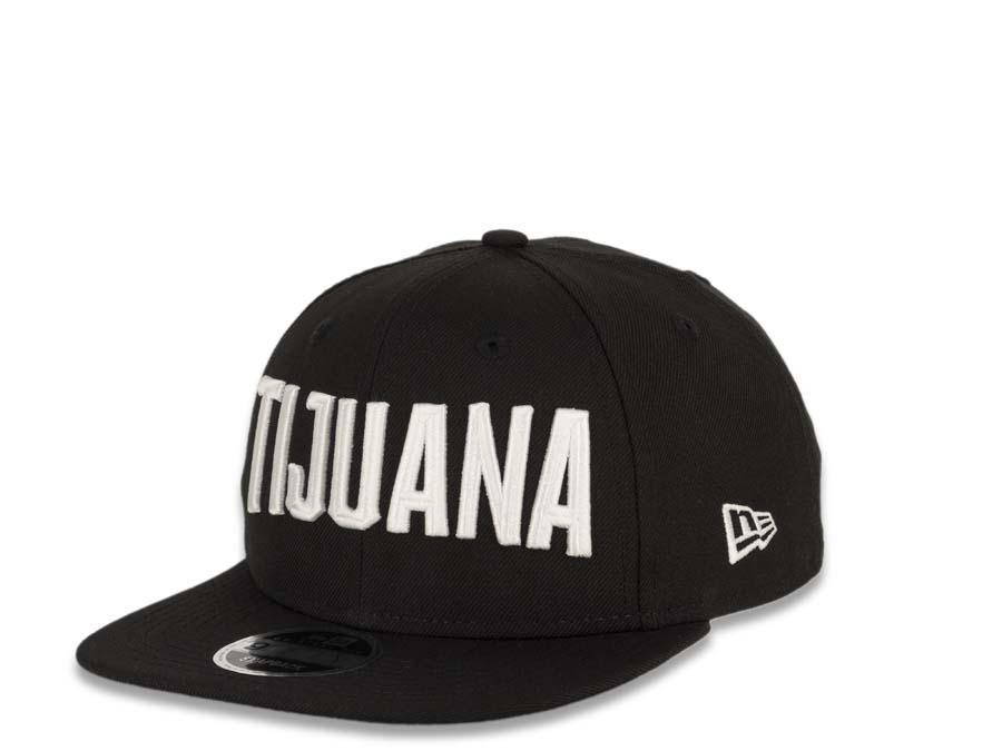 Tijuana Toros New Era Mexican Pacific League 9Fifty 950 Original Fit Snapback Cap Hat Black Crown/Visor White "TIJUANA" Text Logo