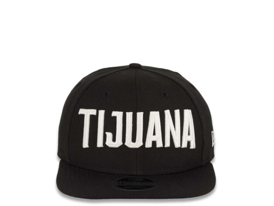 Tijuana Toros New Era Mexican Pacific League 9Fifty 950 Original Fit Snapback Cap Hat Black Crown/Visor White "TIJUANA" Text Logo