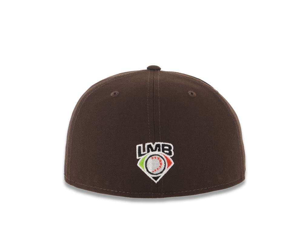 Tijuana Toros New Era LMB 59FIFTY 5950 Fitted Cap Hat Dark Brown Crown/Visor White/Yellow TJ Logo