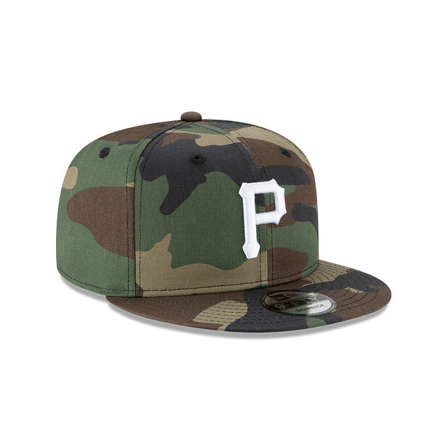 Pittsburgh Pirates New Era MLB 9FIFTY 950 Snapback Cap Hat Camo Crown/Visor White Logo