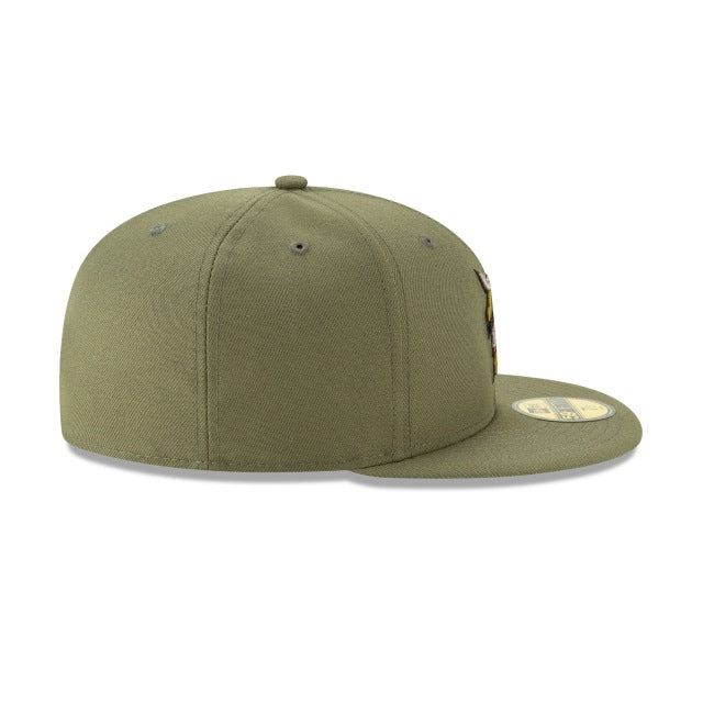 Detroit Tigers New Era MLB 59FIFTY 5950 Fitted Cap Hat New Olive Green Crown/Visor Trim Camo Logo