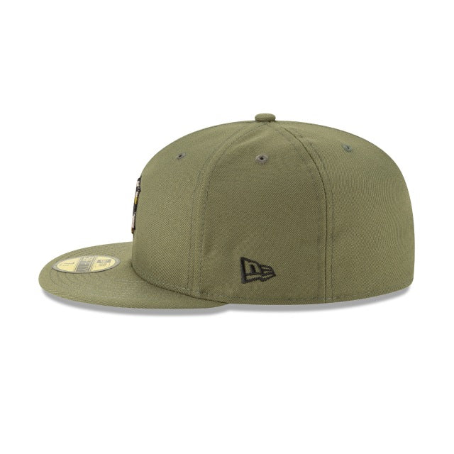 Detroit Tigers New Era MLB 59FIFTY 5950 Fitted Cap Hat New Olive Green Crown/Visor Trim Camo Logo