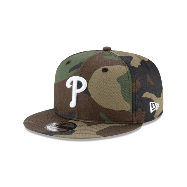 Philadelphia Phillies New Era MLB 9FIFTY 950 Snapback Cap Hat Camo Crown/Visor White Logo
