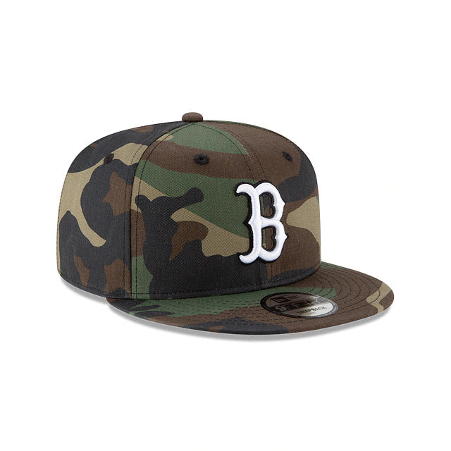 Boston Red Sox New Era MLB 9FIFTY 950 Snapback Cap Hat Camo Crown/Visor White/Black Logo
