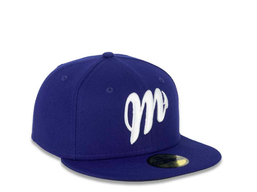 Diablos Rojos del México New Era Mexican Baseball League LMB 59FIFTY 5950 Fitted Cap Hat Royal Blue Crown/Visor White Logo