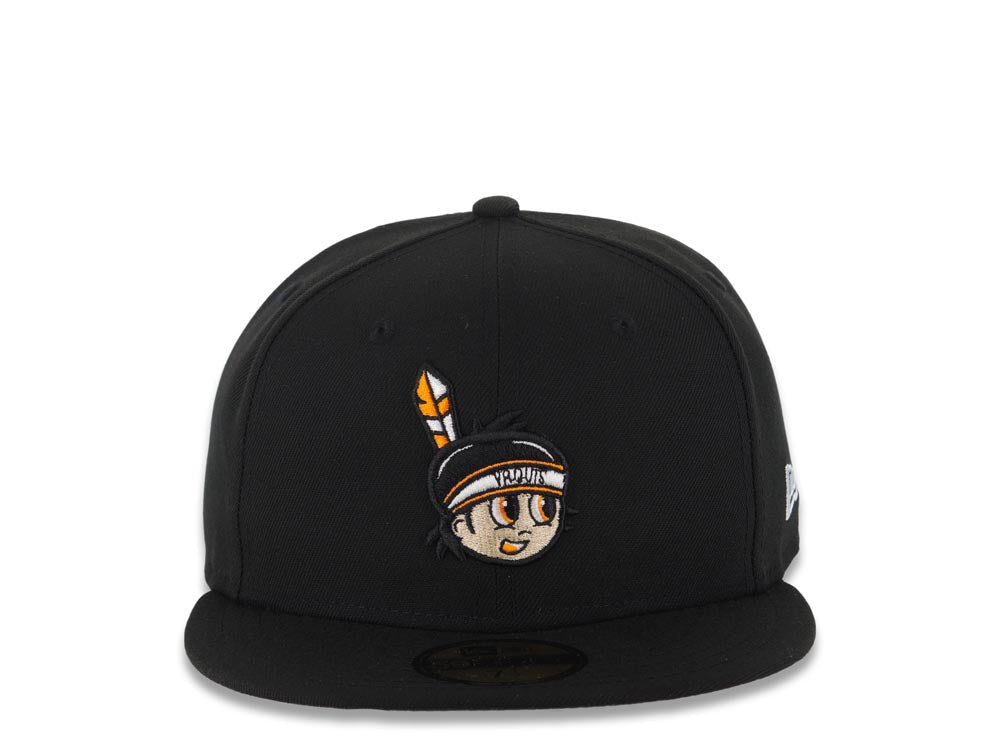 Yaquis de Obregón New Era Mexican Pacific League LMP 59FIFTY 5950 Fitted Cap Hat Black Crown/Visor Team Color “Indian Head” Logo