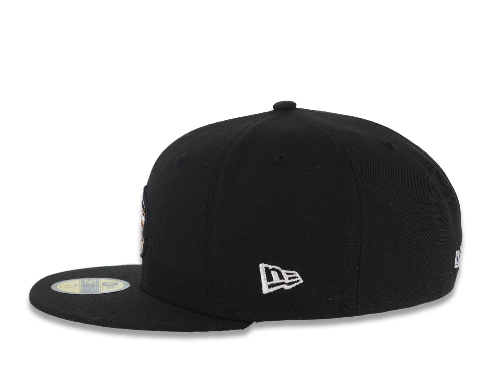 Yaquis de Obregón New Era Mexican Pacific League LMP 59FIFTY 5950 Fitted Cap Hat Black Crown/Visor Team Color “Indian Head” Logo