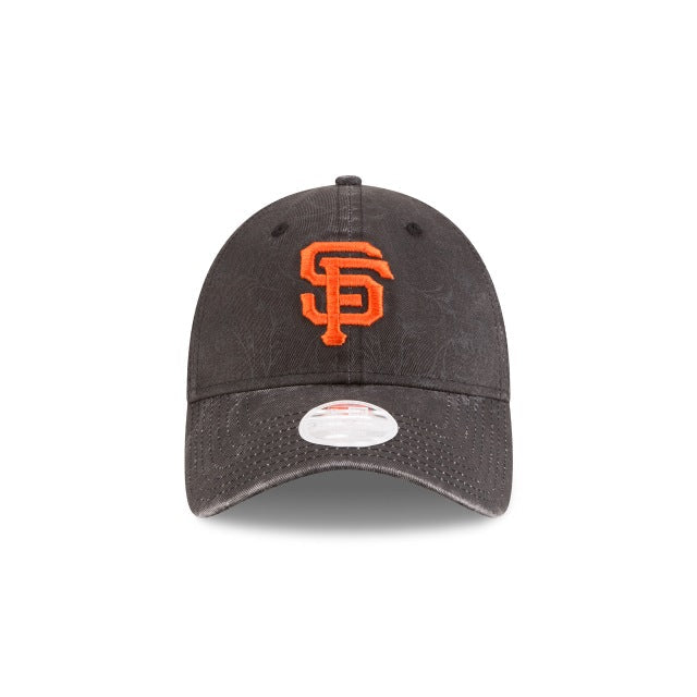 San Francisco Giants New Era MLB 9TWENTY 920 Adjustable Cap Hat Black Crown/Visor Orange Logo (Floral)