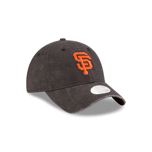 San Francisco Giants New Era MLB 9TWENTY 920 Adjustable Cap Hat Black Crown/Visor Orange Logo (Floral)