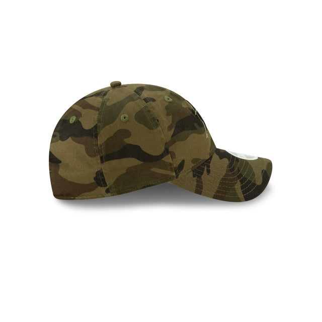 (Women) Miami Marlins New Era MLB 9TWENTY 920 Adjustable Cap Hat Camo Crown/Visor Black/Green Logo