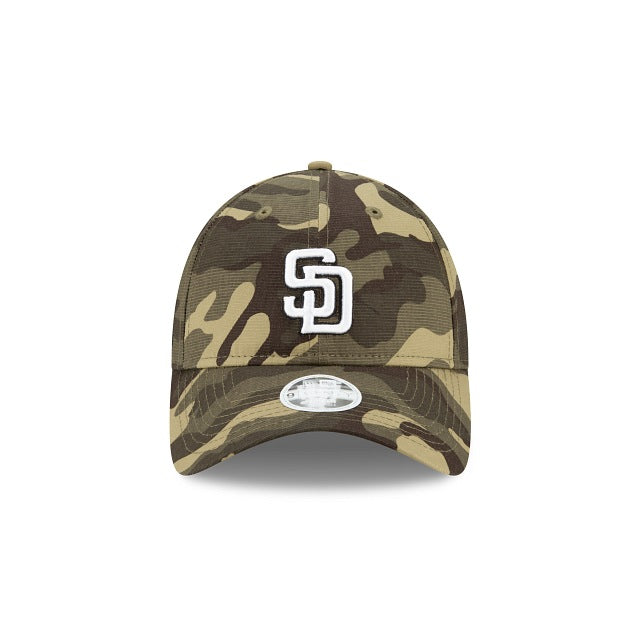 (Women) San Diego Padres New Era MLB 9TWENTY 920 Adjustable Cap Hat Camo (Desert) Crown/Visor White Logo