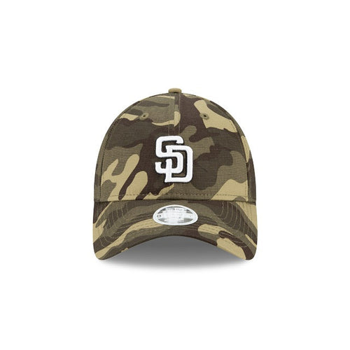 (Women) San Diego Padres New Era MLB 9TWENTY 920 Adjustable Cap Hat Camo (Desert) Crown/Visor White Logo