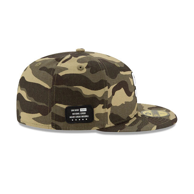 San Diego Padres New Era MLB 59FIFTY 5950 Fitted Cap Hat Camo Crown/Visor White/Black Logo (Armed Forces Day 2020)