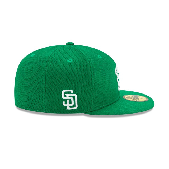 San Diego Padres New Era MLB 59FIFTY 5950 Fitted Cap Hat Green Crown/Visor White/Green "Swinging Friar" Logo