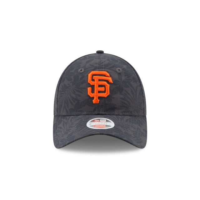 San Francisco Giants New Era 9TWENTY 920 Adjustable Floral Burst Cap Hat Black Crown/Visor Team Color Logo