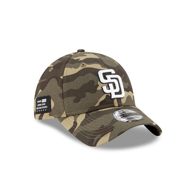 San Diego Padres New Era MLB 9TWENTY 920 Adjustable Cap Hat Camo (Desert) Crown/Visor White Logo Salute to Service Side Patch