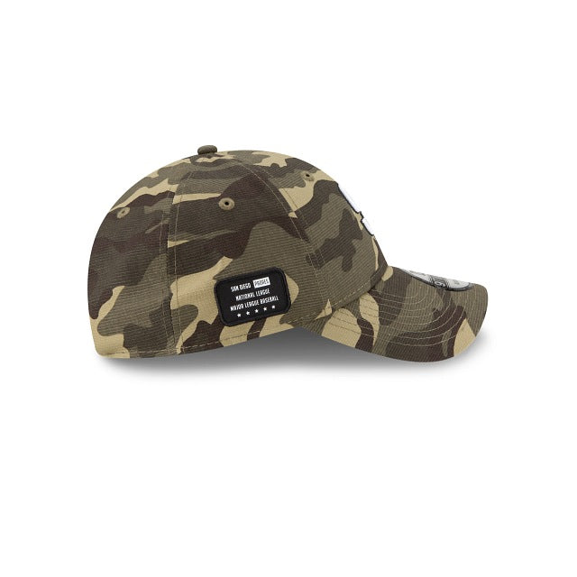San Diego Padres New Era MLB 9TWENTY 920 Adjustable Cap Hat Camo (Desert) Crown/Visor White Logo Salute to Service Side Patch