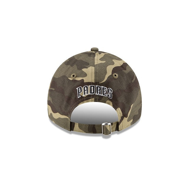 San Diego Padres New Era MLB 9TWENTY 920 Adjustable Cap Hat Camo (Desert) Crown/Visor White Logo Salute to Service Side Patch