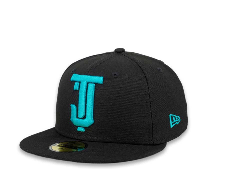 Tijuana Toros New Era Mexican Baseball League 59Fifty 5950 Fitted Cap Hat Black Crown Aqua Logo Black UV