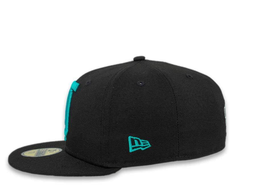 Tijuana Toros New Era Mexican Baseball League 59Fifty 5950 Fitted Cap Hat Black Crown Aqua Logo Black UV