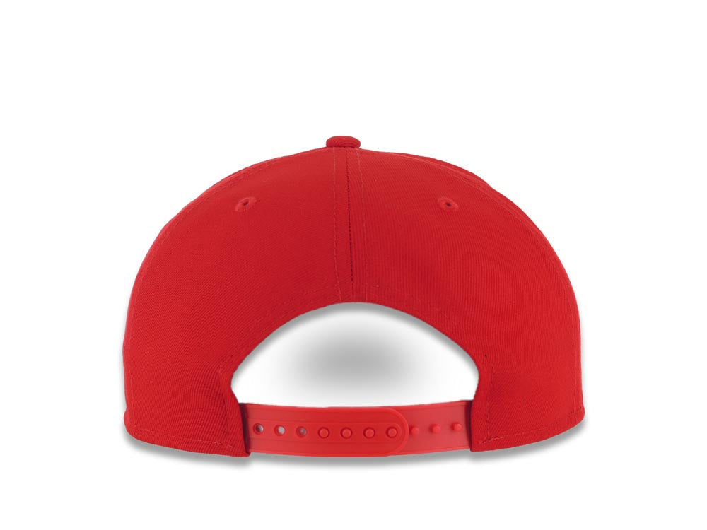 San Diego Padres New Era MLB 9FIFTY 950 Snapback Cap Hat Red Crown/Visor White Logo with Palm Tree Swinging Friar Side Patch Sky Blue UV