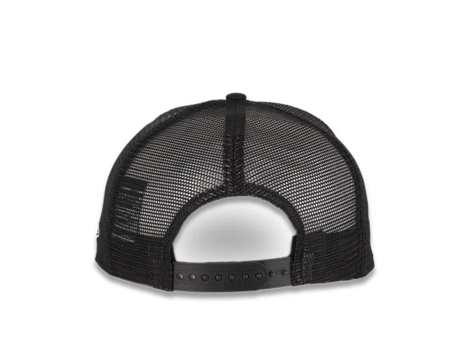 San Diego Padres New Era MLB 9FIFTY 950 Mesh Trucker Snapback Cap Hat Black Crown/Visor Black/White "Swinging Friar" Logo