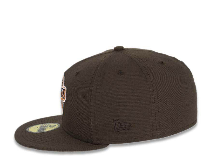 San Diego Padres New Era MLB 59FIFTY 5950 Fitted Cap Hat Brown Crown/Visor Brown/White/Orange Baseball Club Retro Logo 1992 All-Star Game Side Patch