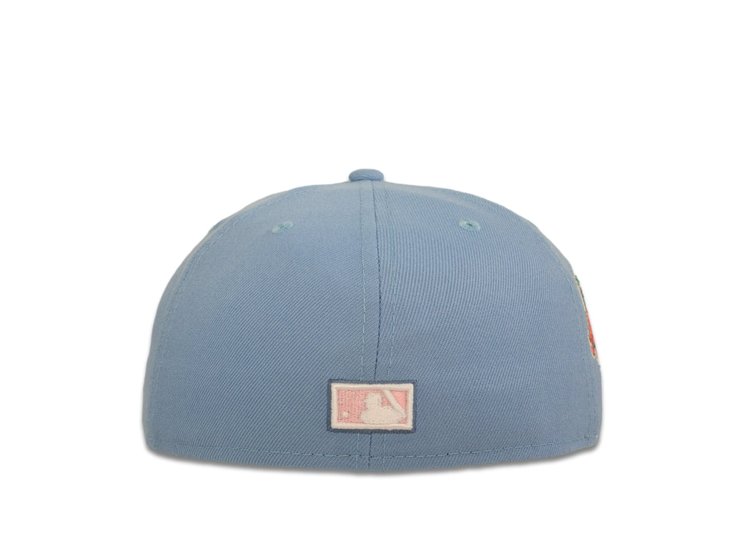 San Diego Padres New Era MLB 59Fifty 5950 Fitted Cap Hat Sky Blue Crown Pink/Aqua Baseball Club Retro Logo 1992 All-Star Game Side Patch