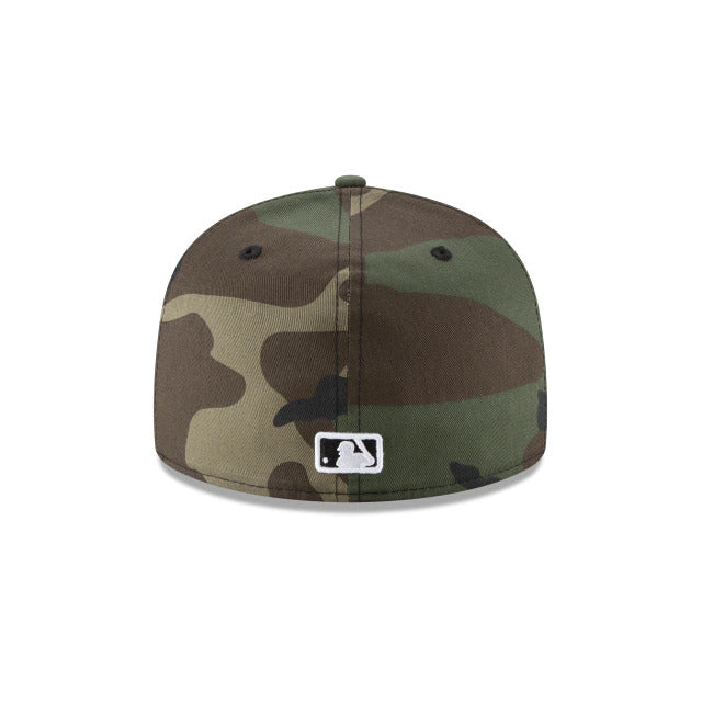 Chicago Cubs New Era MLB 59FIFTY 5950 Fitted Cap Hat Camo Crown/Visor White/Black Logo