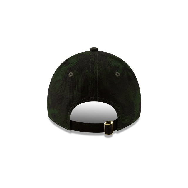 (Women) Miami Marlins New Era MLB 9TWENTY 920 Adjustable Cap Hat Camo Crown/Visor Golden Logo (2019 Armed Forces Day)