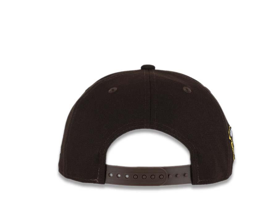 San Diego Padres New Era MLB 9Fifty 950 Snapback Cap Hat Dark Brown Crown/Visor White/Gold Logo Friar Side Patch