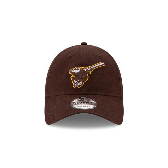 San Diego Padres New Era MLB 9Twenty 920 Core Classic Adjustable Cap Hat Dark Brown Crown/Visor Brown/White/Yellow Friar Logo