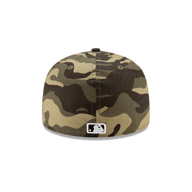 Los Angeles Dodgers New Era MLB 59FIFTY 5950 Fitted Cap Hat Camo (Desert) Crown/Visor White/Black Logo (Armed Forces Day)