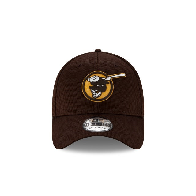 San Diego Padres New Era MLB 39THIRTY 3930 Flexfit Cap Hat Brown Crown/Visor Team Color Round Friar Logo